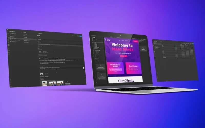 Creación de sitios web y landing pages a medida en WordPress y webflow. Páginas con un diseño limpio, 100% responsivas, veloces y enfocadas estratégicamente en convertir visitas en clientes